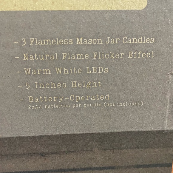 NIB Rae Dunn TRICK ๐ TREAT Mason Jar Flameless Candle 3 Pack - Picture 5 of 6